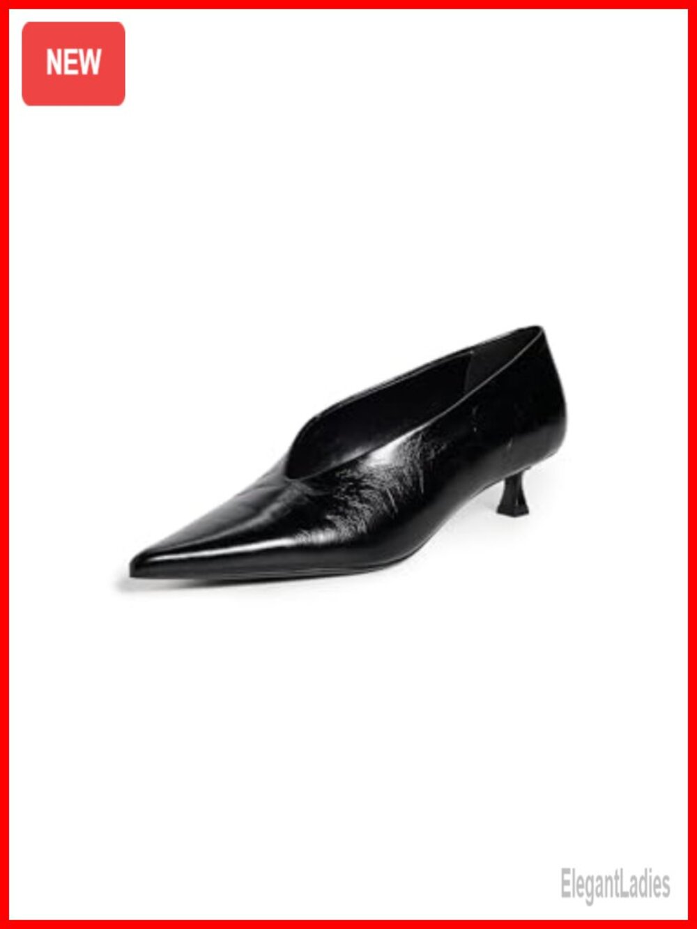 Tony Bianco Cherry Kitten Heel Pointed Toe Pumps Crinkled Leather